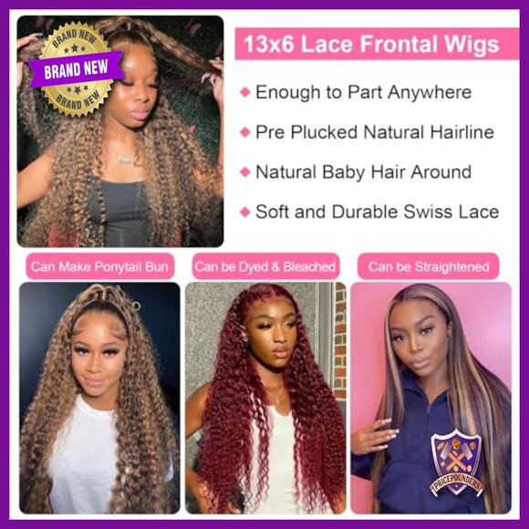 13x6 Deep Wave Lace Front Wig Human Hair Pre Plucked Glueless main image 6